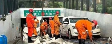 High flow submersible pump used for tunnel flood control and emergency drainage in transportation infrastructure